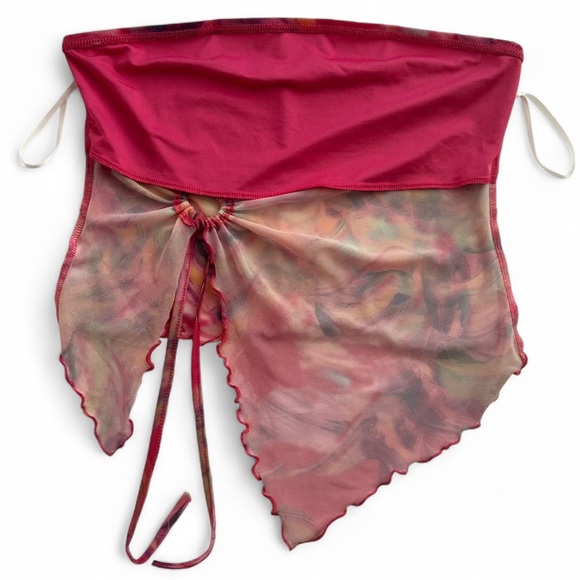 Pink Marble Mesh Strapless Tube Top - Picture 11 of 12